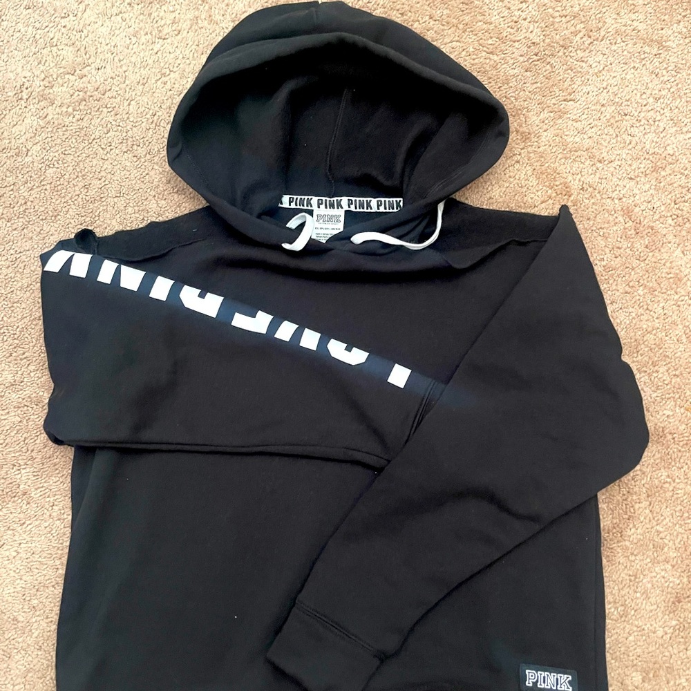 Black Hoodie Crop top sweater off shoulder